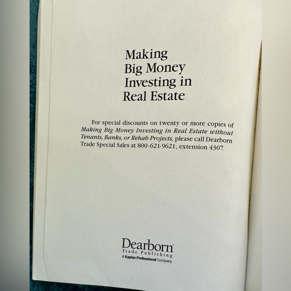 Making Big Money Investing in Real Estate W/O Bank or Rehab Projects Paper Back - Picture 6 of 12